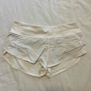 Lululemon White Speed Up Shorts